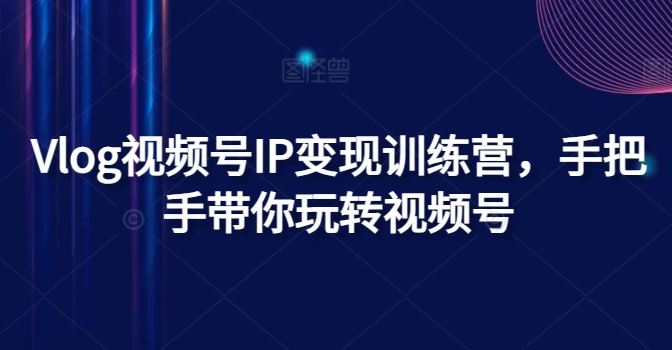 Vlog视频号IP变现训练营，手把手带你玩转视频号-网创项目