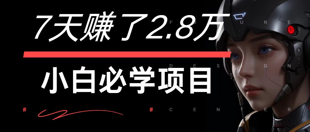 7天赚了2.8万！每单利润最少500+，轻松月入7万+小白有手就行-网创项目