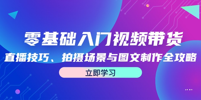 零基础入门视频带货:直播技巧、拍摄场景与图文制作全攻略-网创项目