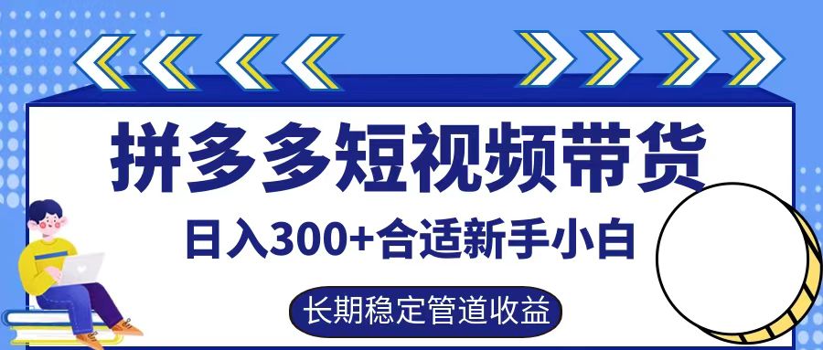 拼多多短视频带货日入300+，实操账户展示看就能学会-网创项目
