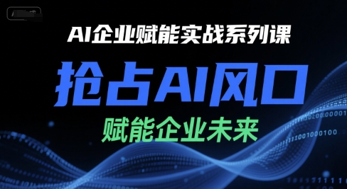 AI企业赋能实战系列课，抢占AI风口，赋能企业未来-网创项目