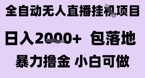最新全自动抖音无人直播挂G项目，日入2k+ 包落地暴力撸金，小白可做【揭秘】-网创项目