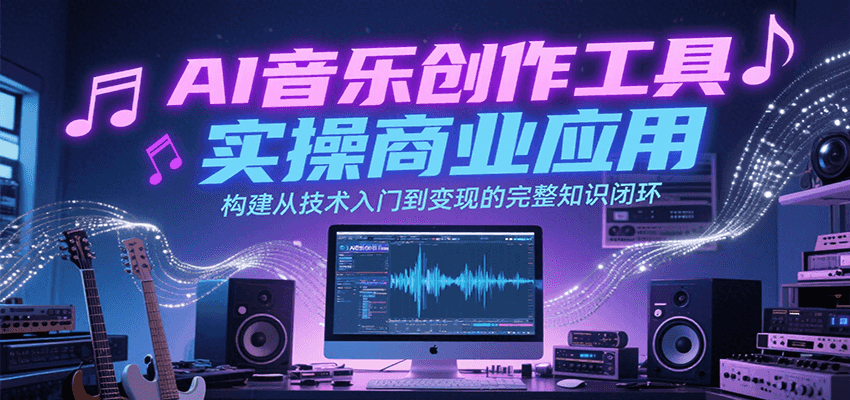 AI音乐创作工具实操商业应用，构建从技术入门到变现的完整知识闭环-网创项目