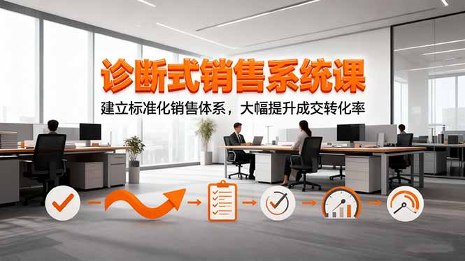 诊断式销售系统课，建立标准化销售体系，大幅提升成交转化率-网创项目