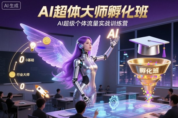 AI超体大师孵化班，AI超级个体流量实战训练营-网创项目