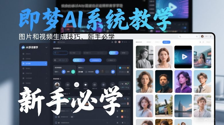 即梦AI系统教学，图片和视频生成技巧，新手必学-网创项目
