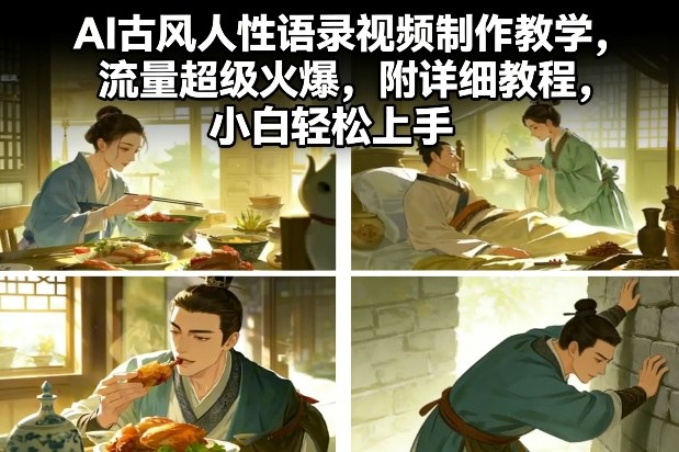 AI古风人性语录视频制作教学，流量超级火爆，附详细教程，小白轻松上手-网创项目