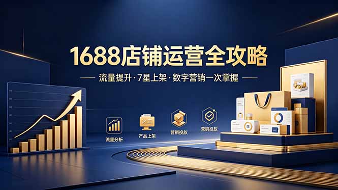 1688店铺没流量？产品上架不到7星？数字营销不会投？全套运营技能一次学(更新6月-网创项目