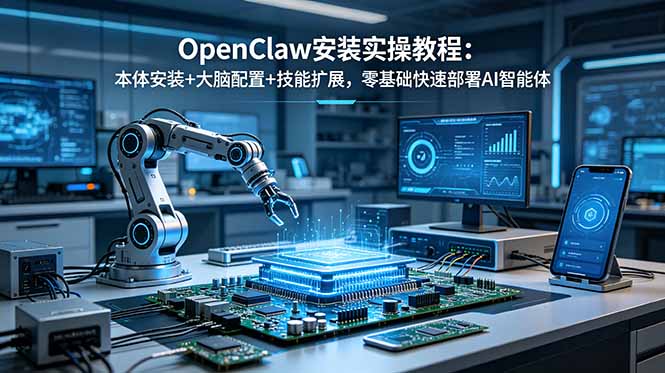 OpenClaw安装实操教程：本体安装+大脑配置+技能扩展，零基础快速部署AI智能体-网创项目