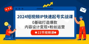 2024短视频IP快速起号实战课，0基础打造爆款内容设计变现+粉丝运营(23节)-网创项目
