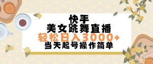 （11565期）快手美女跳舞直播，轻松日入3000+简单无脑-网创项目