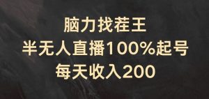 脑力找茬王,半无人直播100%起号,每天收入200+【揭秘】-网创项目