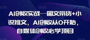 AI创收实战—图文带货+小说推文，AI创收从0开始，自媒体创收必学项目-网创项目
