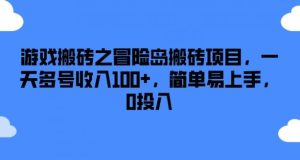 游戏搬砖之冒险岛搬砖项目,一天多号收入100+,简单易上手,0投入【揭秘】-网创项目
