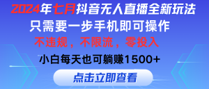 (11756期)2024年七月抖音无人直播全新玩法,只需一部手机即可操作,小白每天也可…-网创项目