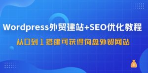 (11911期)WordPress-外贸建站+SEO优化教程:从0到1搭建可获得询盘外贸网站-57节课-网创项目