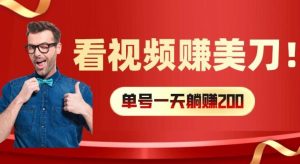 看视频赚美刀：每小时40+，多号矩阵可放大收益【揭秘】-网创项目
