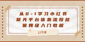 （12020期）从0-1学习小红书 聚光平台信息流投放，保姆级入门教程（12节课）-网创项目
