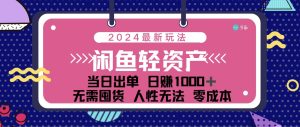 (12092期)闲鱼轻资产 日赚1000+ 当日出单 0成本 利用人性玩法 不断复购-网创项目