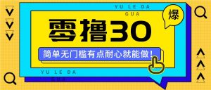 零撸30米的新玩法,简单无门槛,有点耐心就能做!-网创项目