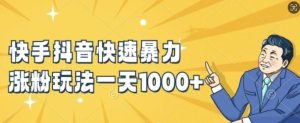 快手抖音快速暴力涨粉玩法，新手小白也能学会，一天1k+【揭秘】-网创项目