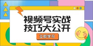 视频号实战技巧大公开：选题拍摄、运营推广、直播带货一站式学习-网创项目