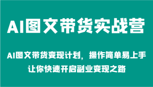 AI图文带货实战营-AI图文带货变现计划,操作简单易上手,让你快速开启副业变现之路-网创项目
