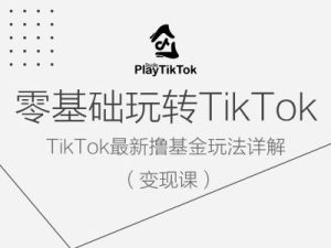 零基础玩转TiKToK变现课，TikTok最新撸基金玩法详解-网创项目