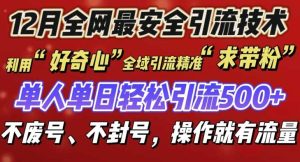 12 月份全网最安全引流创业粉技术来袭，不封号不废号，有操作就有流量【揭秘】-网创项目