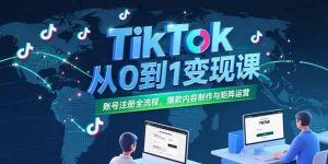 TikTok从0到1变现课,账号注册全流程,爆款内容制作与矩阵运营-网创项目