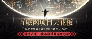 2025“互联网项目天花板”：不做韭菜，做镰刀！“月入 10W+ 普通人弯道…-网创项目