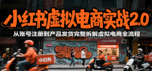 小红书虚拟电商实战2.0，从账号注册到产品发货完整拆解虚拟电商全流程-网创项目