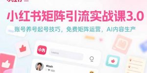 小红书矩阵引流实战课3.0:账号养号起号技巧,免裴矩阵运营,AI内容生产-网创项目