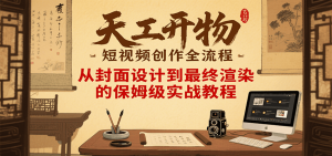 天工开物短视频创作全流程,从封面设计到最终渲染的保姆级实战教程-网创项目