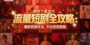 流量短剧全攻略：素材下载技巧，爆款剪辑手法，平台变现策略-网创项目