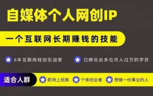 网创类公众号项目，自媒体个人网创IP，强IP强变现，操作一辈子-网创项目