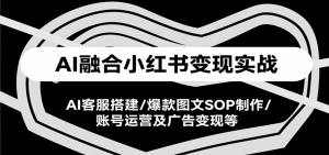 AI融合小红书变现实战课，AI客服搭建/爆款图文SOP制作/账号运营及广告变现等-网创项目