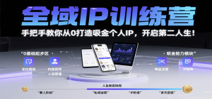 全域IP训练营，手把手教你从0打造吸金个人IP，开启第二人生！-网创项目