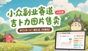 小众副业赛道 吉卜力图片售卖 单日2张+ AI一键生成【附教程】-网创项目