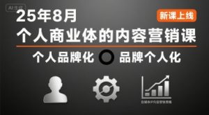 个人商业体的内容营销课25年8月，个人品牌化，品牌个人化，自媒体ip内容营销策略-网创项目