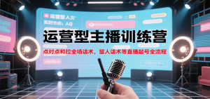 运营型主播训练营，点对点和拉全场话术，留人话术等直播起号全流程(更新8月)-网创项目