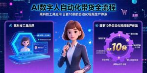 AI数字人自动化带货全流程：黑科技工具应用 日更10条的自动化视频生产体系-网创项目