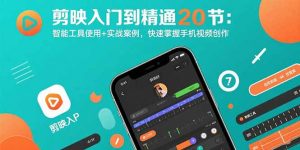 剪映入门到精通20节：智能工具使用+实战案例，快速掌握手机视频创作-网创项目