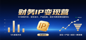财务IP变现营：9大变现方式、定位设计、产品包装，成交与群发售批量转化-网创项目