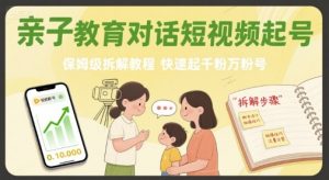 亲子教育对话短视频起号，保姆级拆解教程，快速起千粉万粉号-网创项目