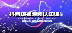 抖音短视频认知课，从趋势风口、商业生态到赚钱方式、直播准备及账号定位等-网创项目