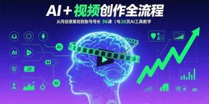 AI+短视频创作全流程：从创意策划到账号增长，96节课(含26项AI工具教学-网创项目