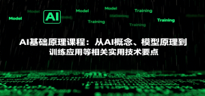 AI基础原理课程:从AI概念、模型原理到训练应用等相关实用技术要点-网创项目