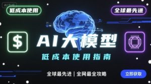 如何低成本使用全球最先进AI大模型，全网最全指南-网创项目