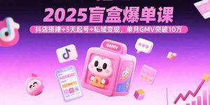 2025盲盒爆单课，抖店搭建+5天起号+私域变现，单月GMV突破10万-网创项目